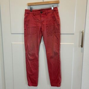 Cabi Women Coral Pink Cargo Jogger Pants Elastic Cuff Style 517B Size 00